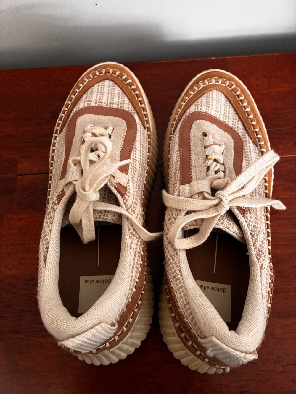 Dolce Vita size 8 Dolan platform sneaker in sandstone white - Picture 5 of 8